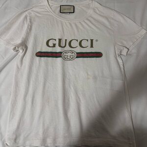 White gucci t-shirt logo (oversize) sz S